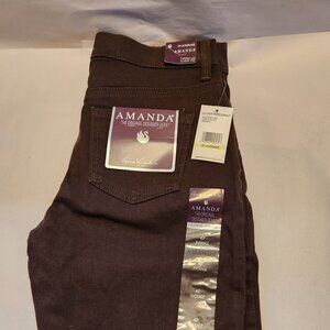 Gloria Vanderbelt Amanda Classic High Rise Tapered Strech Jeans Coffee 4P